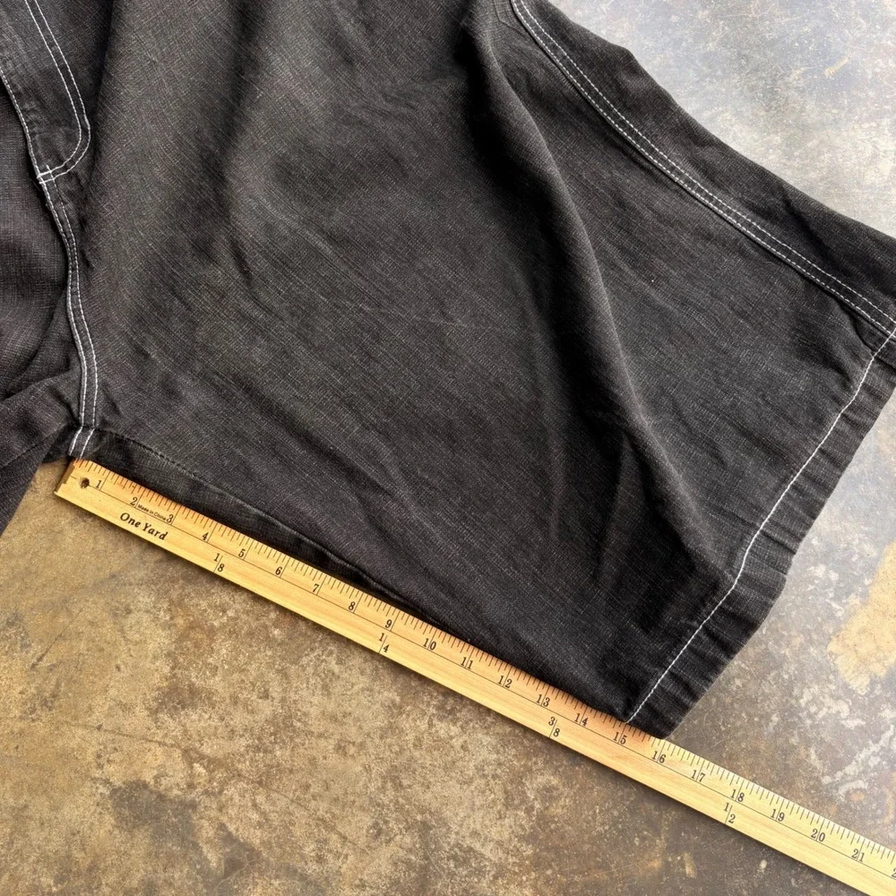 Southpole Mens Black Denim‎ Shorts Baggy Y2K Contrast Stitch Size 46 Streetwear